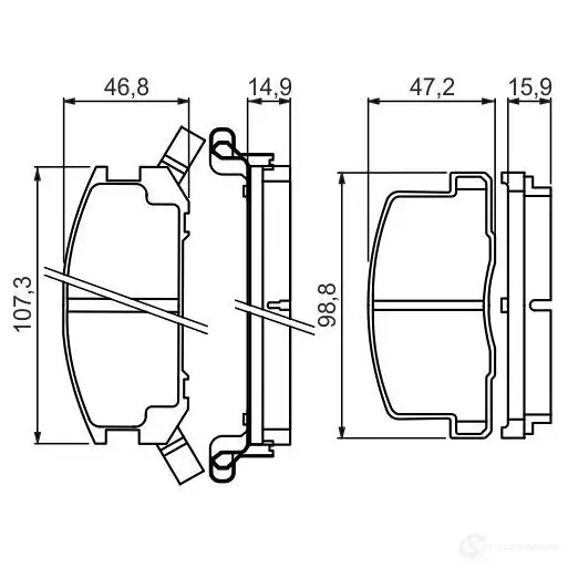 Тормозные колодки, комплект BOSCH 7212D309 21759 0986494412 342394