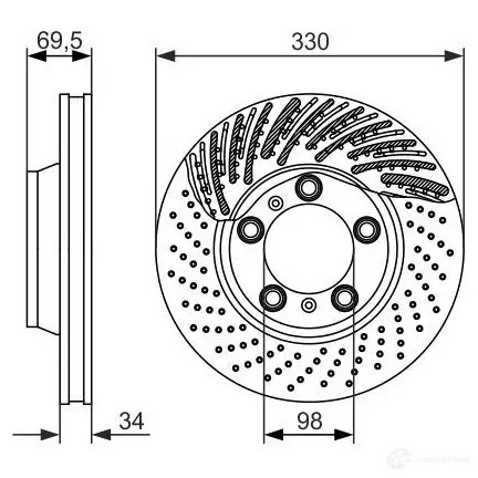 Тормозной диск BOSCH 339800 BD142 2 0986479579 SGTDZ