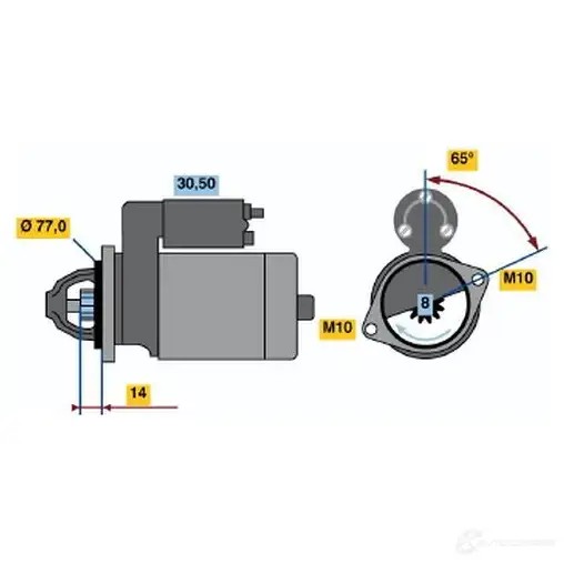 Стартер BOSCH 0986017721 82O4C 331345 17 72
