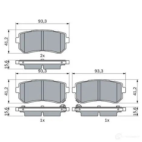 Тормозные колодки, комплект BOSCH 0986424956 X51R HW 1437315333