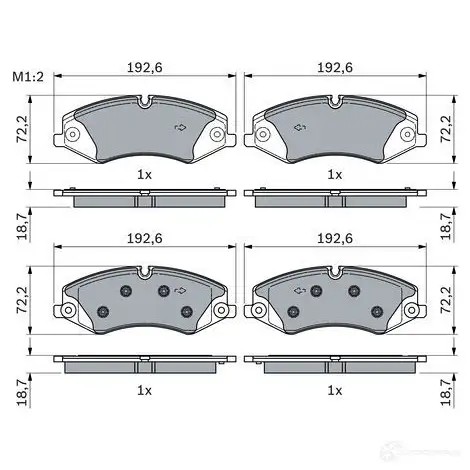 Тормозные колодки, комплект BOSCH 1437243516 QP DP615 0986494980