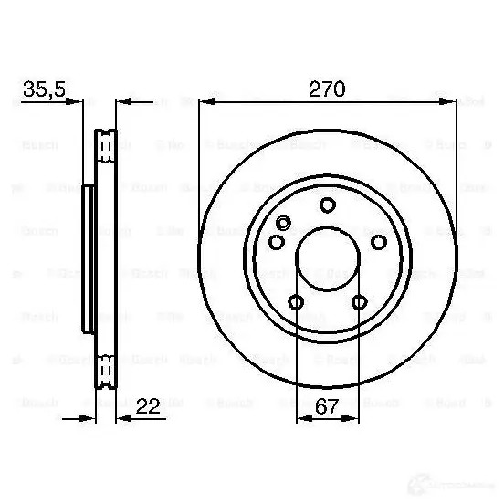 Тормозной диск BOSCH 1193479269 P7VXFY5 0986479b67 BD 2068
