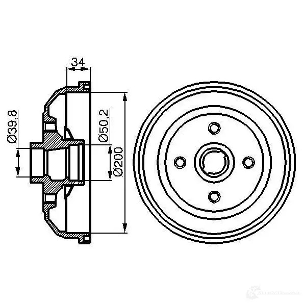 Тормозной барабан BOSCH DB13 1 338482 SVQIB 0986477056