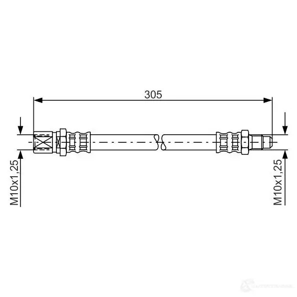 Тормозной шланг BOSCH 352598 N1ZX9T 1987476003 BH 002