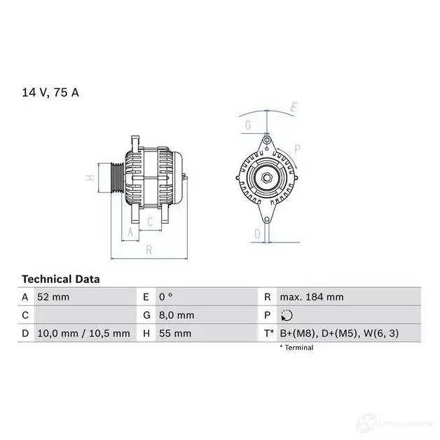 Генератор BOSCH 0986042031 8TIF3K 332687 42 03