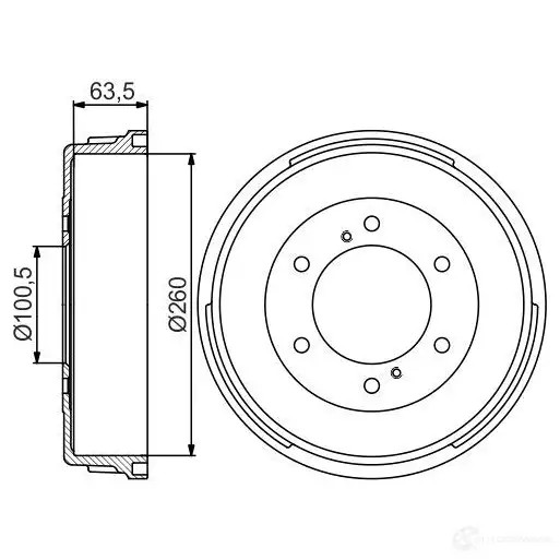 Тормозной барабан BOSCH 0986477223 338619 RMJTW DB 294