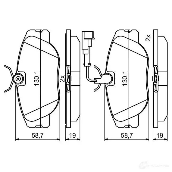 Тормозные колодки, комплект BOSCH 21147 BP2025 1193484279 0986494851