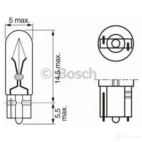 Лампа накаливания W1.2W 1.2 Вт 24 В BOSCH 24V 1,2W TRUCKLIGHT 350410 1987302504 DJET1