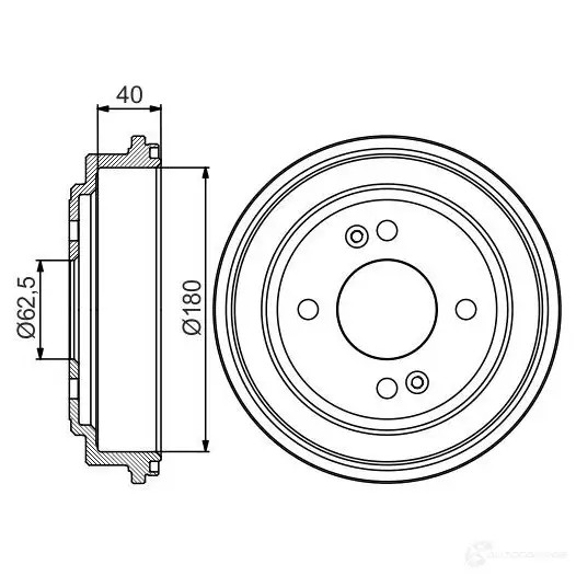 Тормозной барабан BOSCH LXC4LE 0986477216 338612 DB28 7
