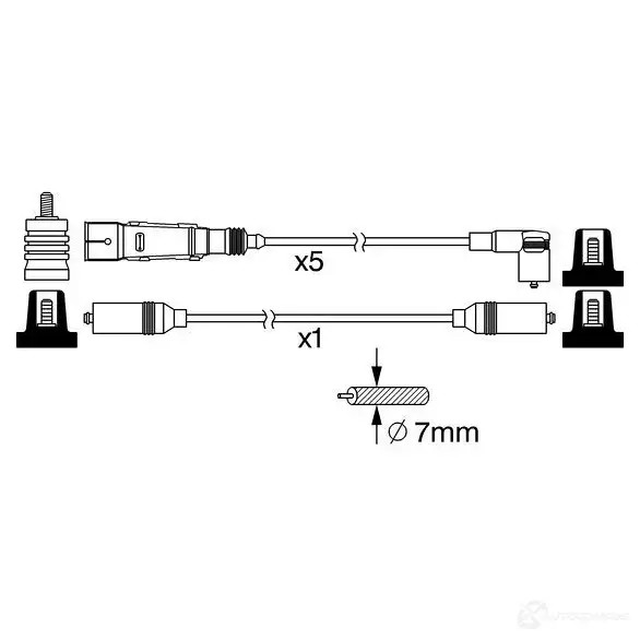 Высоковольтные провода зажигания, комплект BOSCH 335491 0986356385 B 385 NIY5V