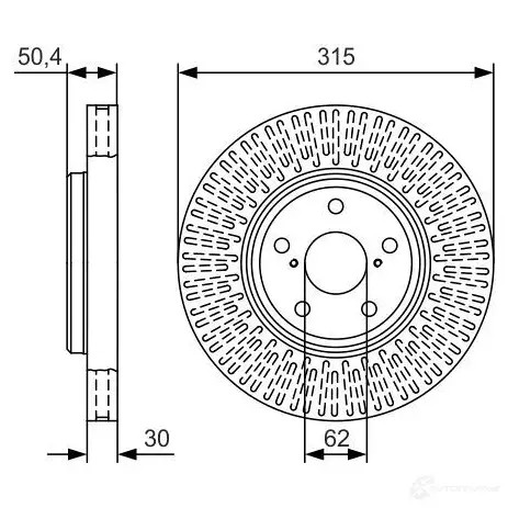 Тормозной диск BOSCH BD1839 0986479t40 E1 90 R - 02C0074/0603 340526