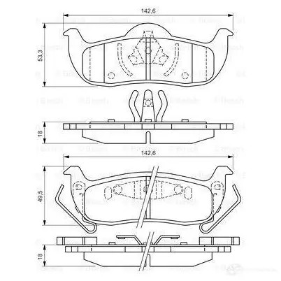 Тормозные колодки, комплект BOSCH 342140 0986494142 7945-D1087 24111