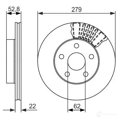 Тормозной диск BOSCH 0986479618 339836 BD146 1 UDO5PH