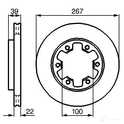 Тормозной диск BOSCH BD7 11 339185 0986478806 JFIRS
