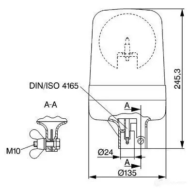 Вращающийся проблесковый маячок BOSCH ZHDM7S 363653 RKLE 200 A 12V blau 7782332209