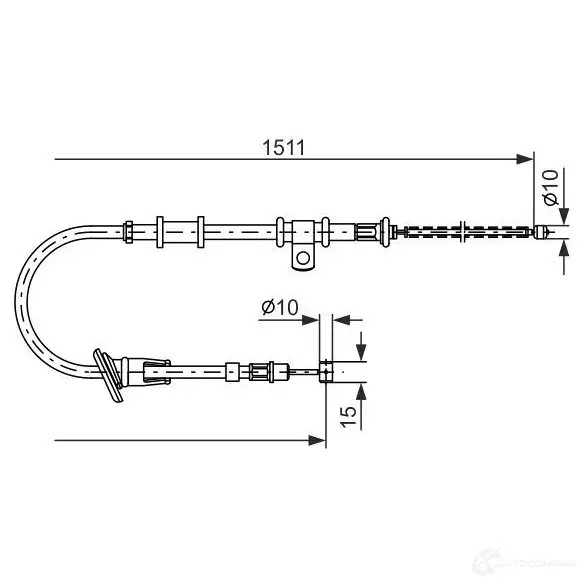 Трос ручника, стояночного тормоза BOSCH BC5 38 353792 1987477676 9IB7J