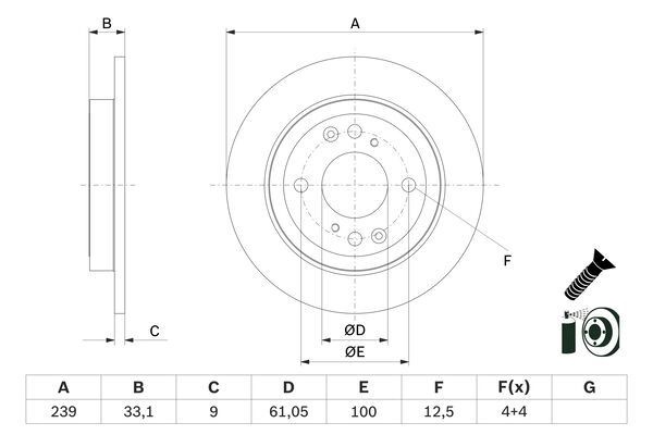 Тормозной диск BOSCH 1440044652 QI8 C9 0 986 479 E95