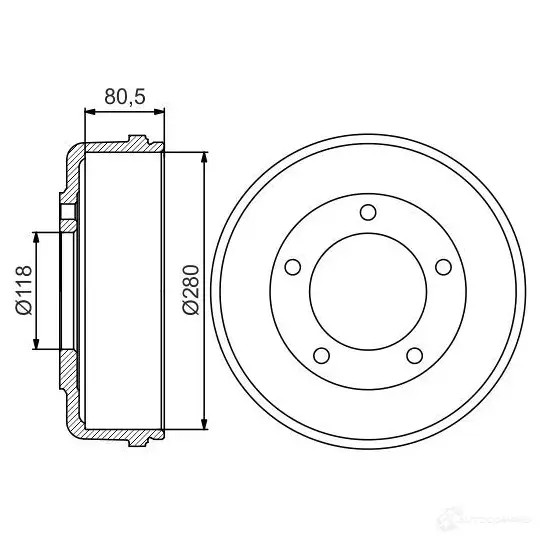 Тормозной барабан BOSCH DB 274 0986477203 338599 A554J8
