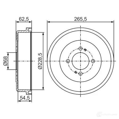 Тормозной барабан BOSCH DB 342 RFTTI 338660 0986477272