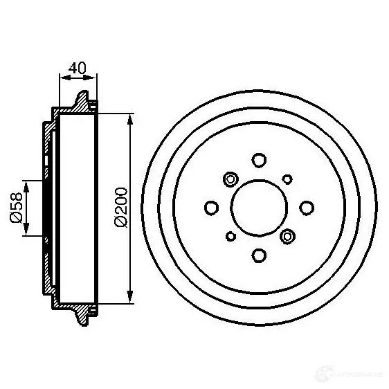 Тормозной барабан BOSCH 2HRYMS4 0986477141 338539 DB21 2