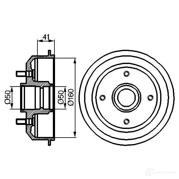 Тормозной барабан BOSCH 338472 YU2BI DB1 19 0986477044