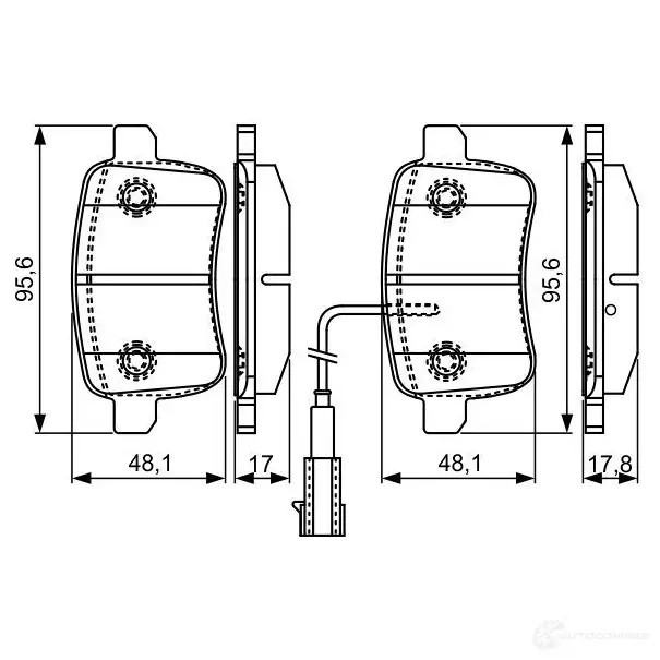 Тормозные колодки, комплект BOSCH E9 90R-02A1081/2998 BP1594 0986495305 342806