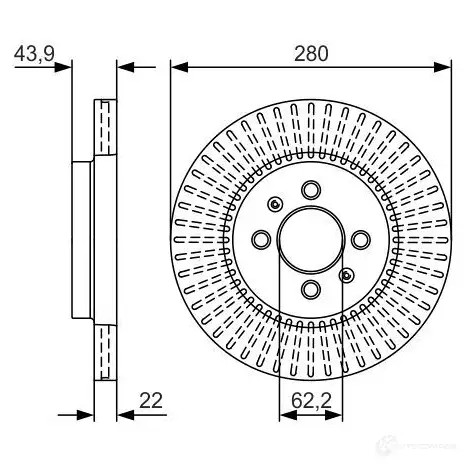 Тормозной диск BOSCH 340631 BD2373 0986479u89 BD21 91