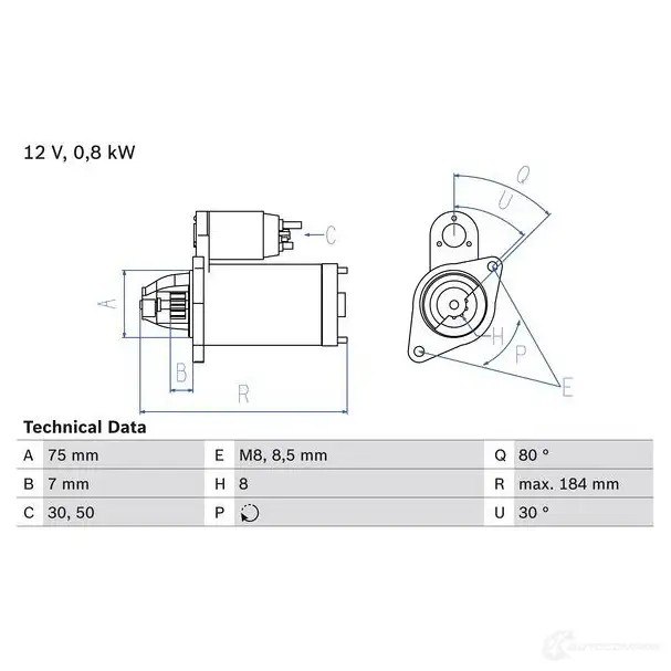 Стартер BOSCH 0986023880 331780 238 8 DEJLI