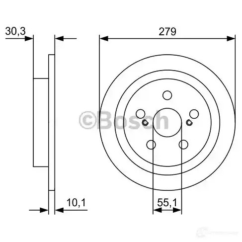 Тормозной диск BOSCH 340310 0986479d35 BD2456 E1 90 R - 02C0355/0247