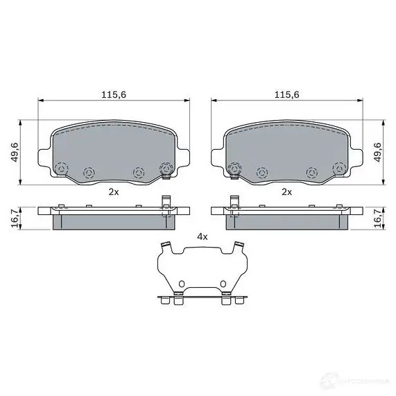 Тормозные колодки, комплект BOSCH 1437921840 0986424961 TZZWZ 6