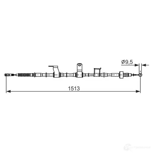 Трос ручника, стояночного тормоза BOSCH 1987482837 JAO D1T 1437241228