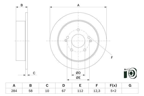 Тормозной диск BOSCH 0 986 479 H16 1440044710 F3 GO3