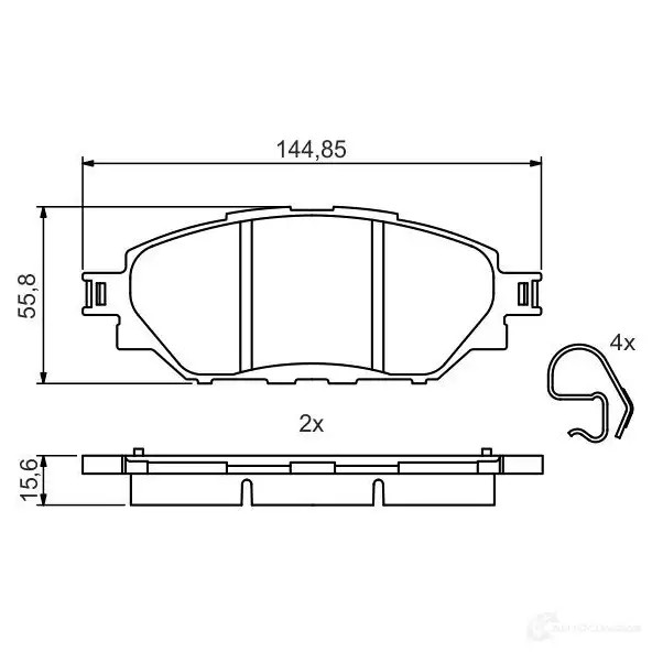 Тормозные колодки, комплект BOSCH 1437243461 4DKT G 0986495425