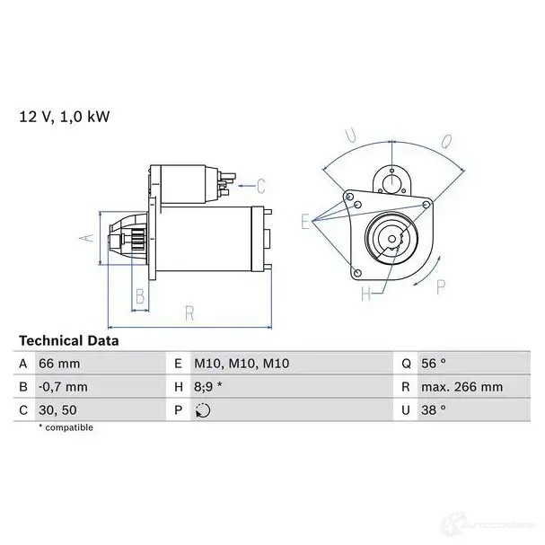 Стартер BOSCH 0986022830 228 3 331698 4IMVT0K