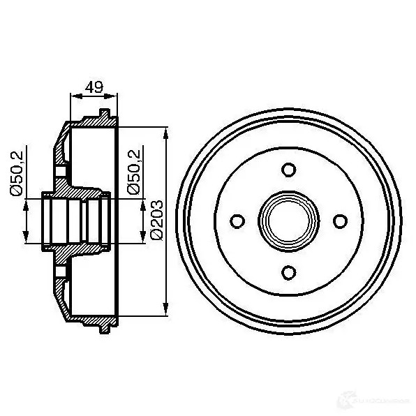 Тормозной барабан BOSCH DB1 25 338477 0986477050 J6FH5TT