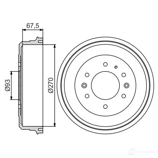 Тормозной барабан BOSCH DB3 20 0986477249 338643 9V42HS1