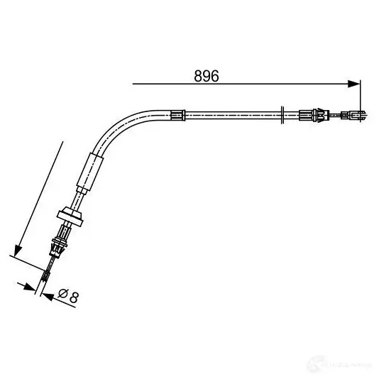 Трос ручника, стояночного тормоза BOSCH 3JAO8P 1987482543 355552 BC2 543