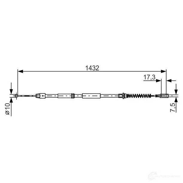 Трос ручника, стояночного тормоза BOSCH 1987482034 BC92 8 2SH5JV 355104