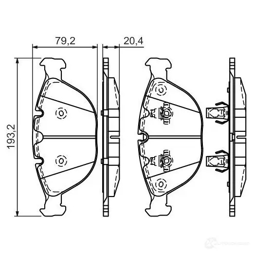 Тормозные колодки, комплект BOSCH 23895 342205 0986494217 7759D882; 7821D920