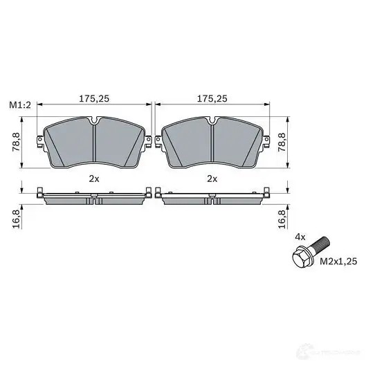 Тормозные колодки, комплект BOSCH 0986424871 1437243631 47 2IE9X