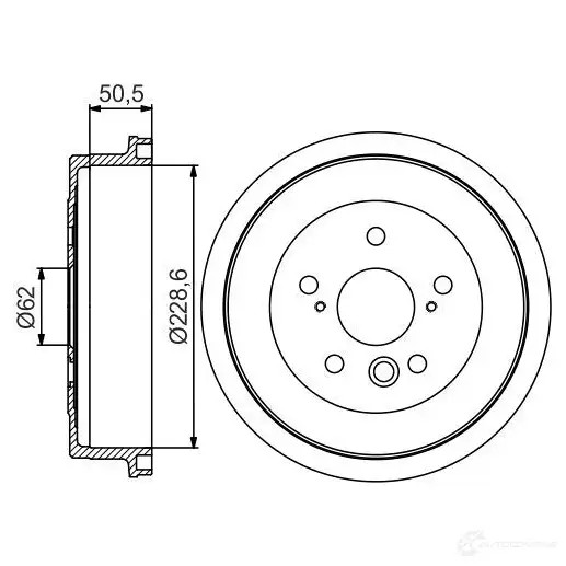 Тормозной барабан BOSCH 0986477242 DB3 13 338637 T9I1ZJ