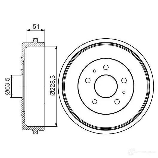 Тормозной барабан BOSCH D B290 U5DBJF 338615 0986477219