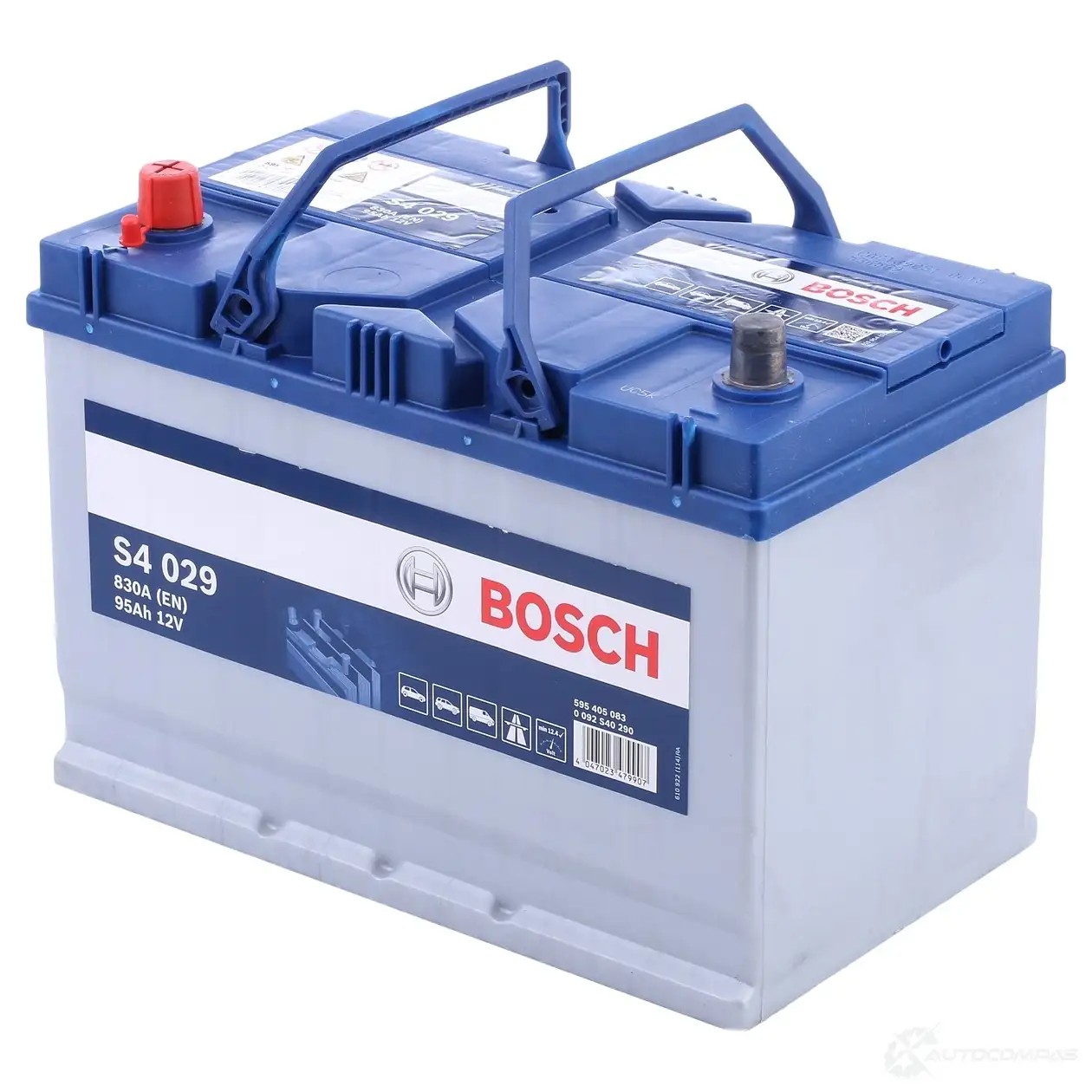 Аккумулятор 95 ач прямая 830 а 12 в Кальциевый [CA/CA] silver jis 306x173x225 BOSCH 595 405 083 304153 12V 95Ah 830A 0092S40290