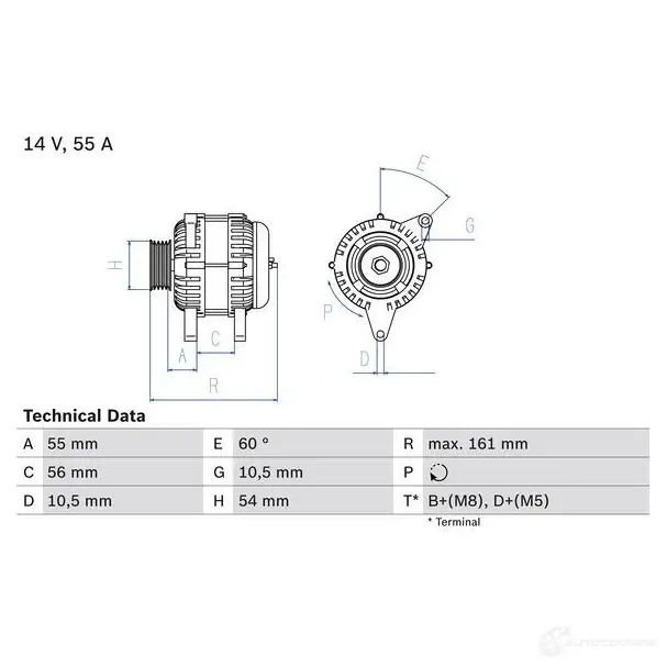 Генератор BOSCH 0986041820 332667 N85HX 418 2