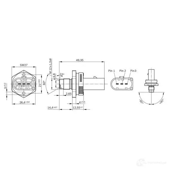 Датчик давления топлива BOSCH H0P6B 0281002910 DS-RP S4-18 1322354237