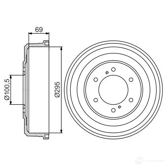 Тормозной барабан BOSCH 4VJYJ 338573 D B248 0986477177