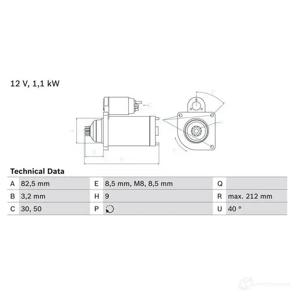 Стартер BOSCH SMDT145 0986017940 331363 17 94