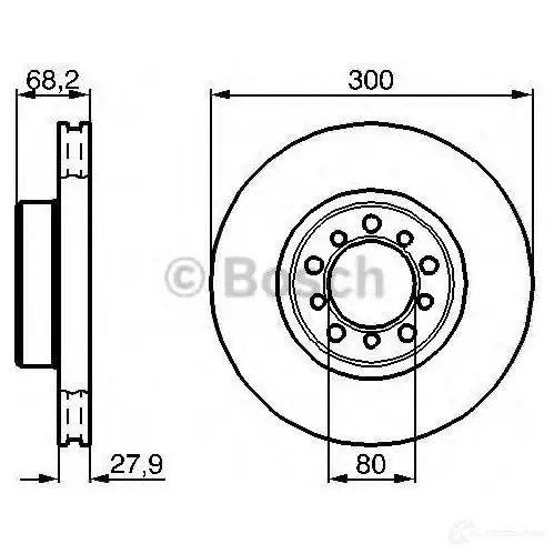 Тормозной диск BOSCH 338780 0986478197 BD1 57 SVKN3A0