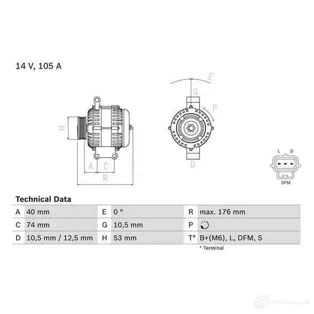 Генератор BOSCH 332757 427 9 0986042790 6Y9RJ