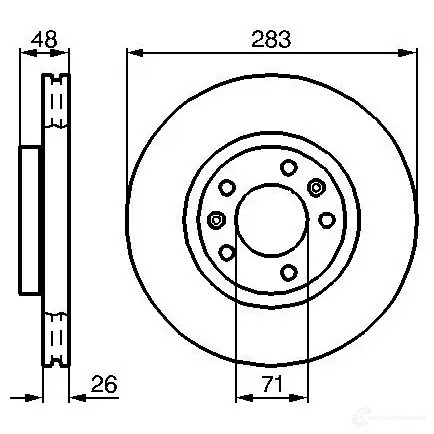 Тормозной диск BOSCH 0986478732 1193477786 B D645 CD1154